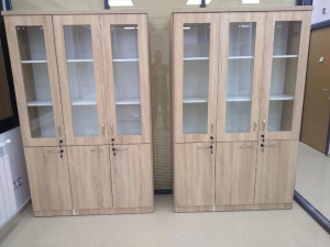 ARMOIRE TASSILI CLAIR 3 PORTES SEMI VITR&Eacute;E MDF